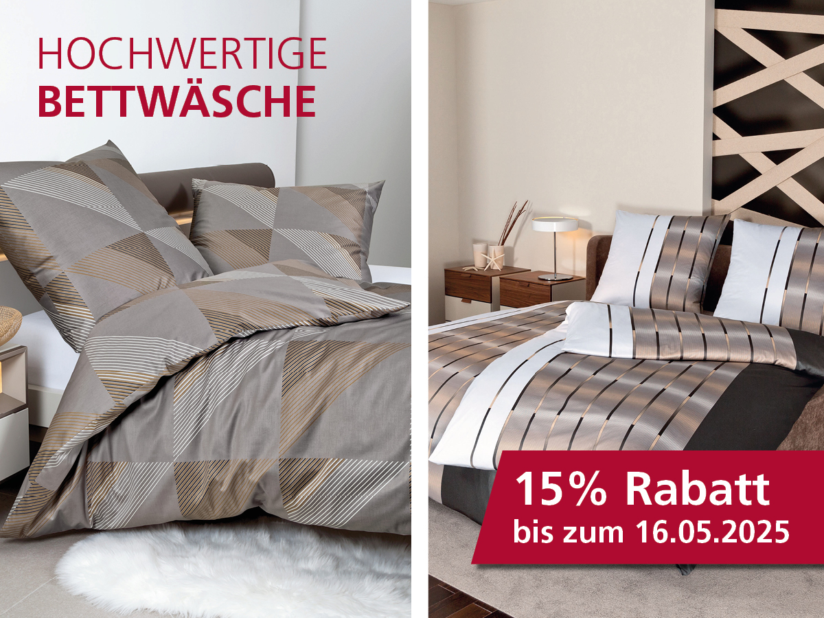 15 % Rabatt auf Bettwäsche
